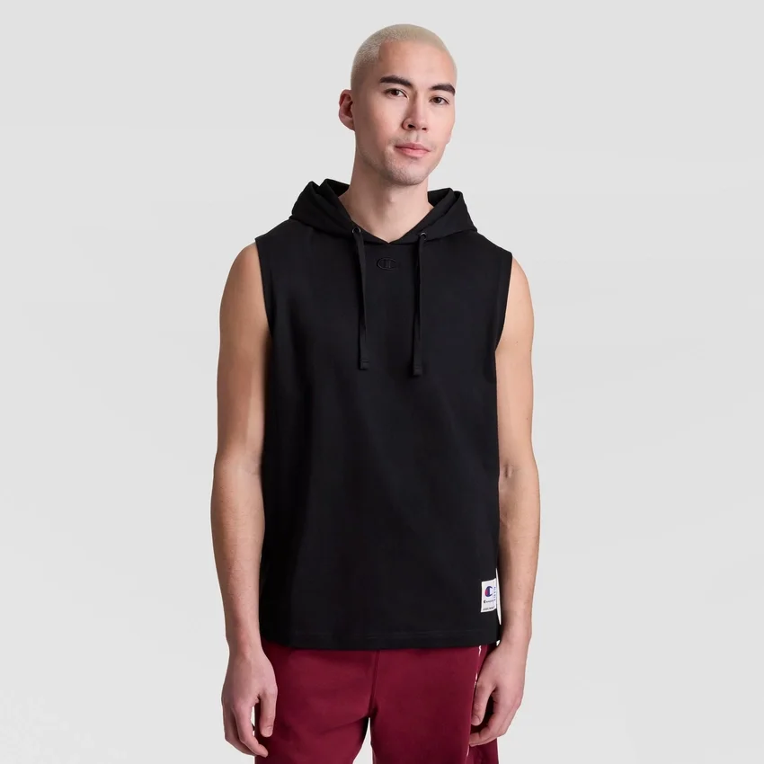 Camisola com capuz sem mangas, C Logo