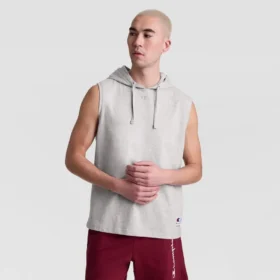 Camisola com capuz sem mangas, C Logo bordado