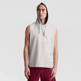 Camisola com capuz sem mangas, C Logo bordado