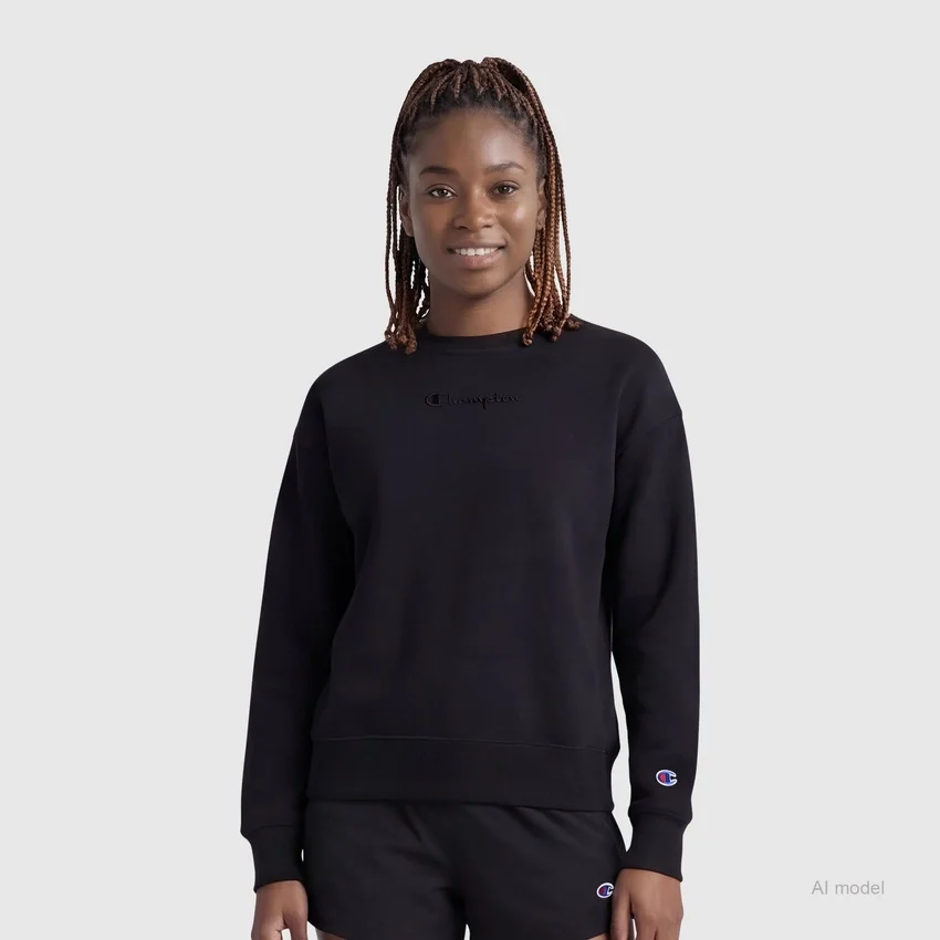 Camisola de gola redonda Powerblend, com Script Logo bordado