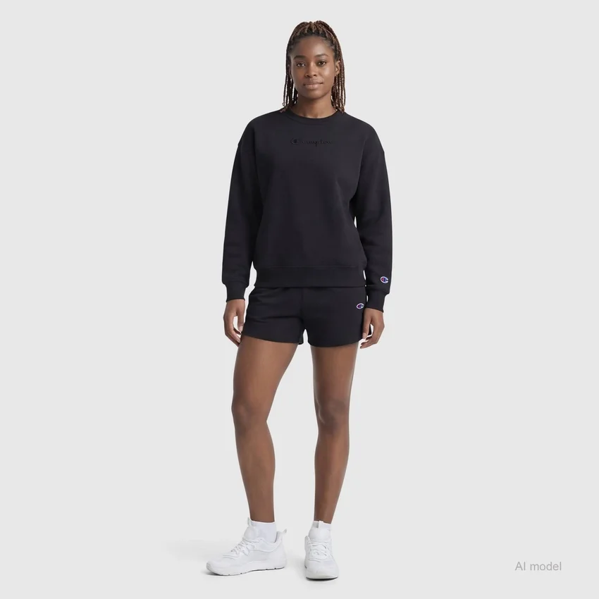 Camisola de gola redonda Powerblend, com Script Logo bordado