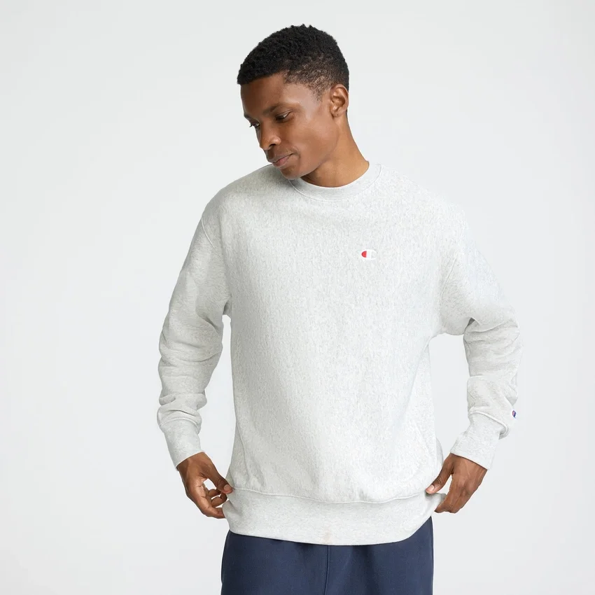 Camisola de gola redonda Reverse Weave, C Logo