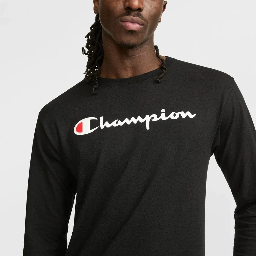 Camisola de manga comprida com grafismo clássico, Script Logo