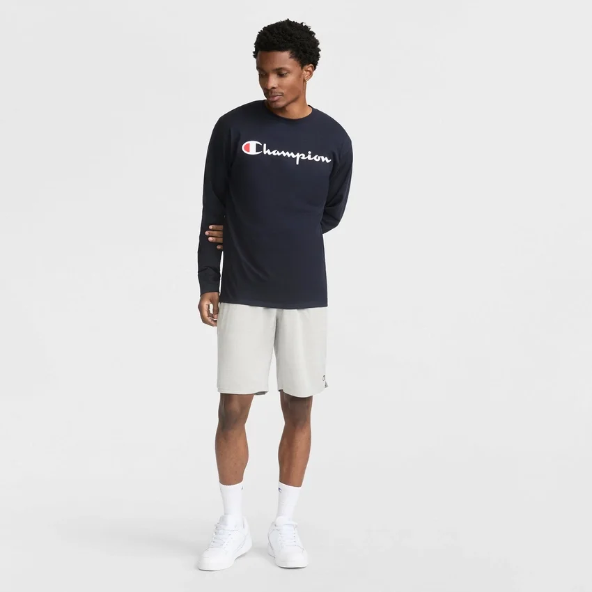 Camisola de manga comprida com grafismo clássico, Script Logo