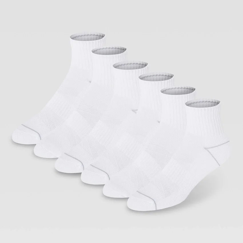 Conjunto de 6 pares de meias curtas almofadadas para mulher