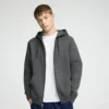 Hoodie Powerblend com capuz com fecho completo, C Logo
