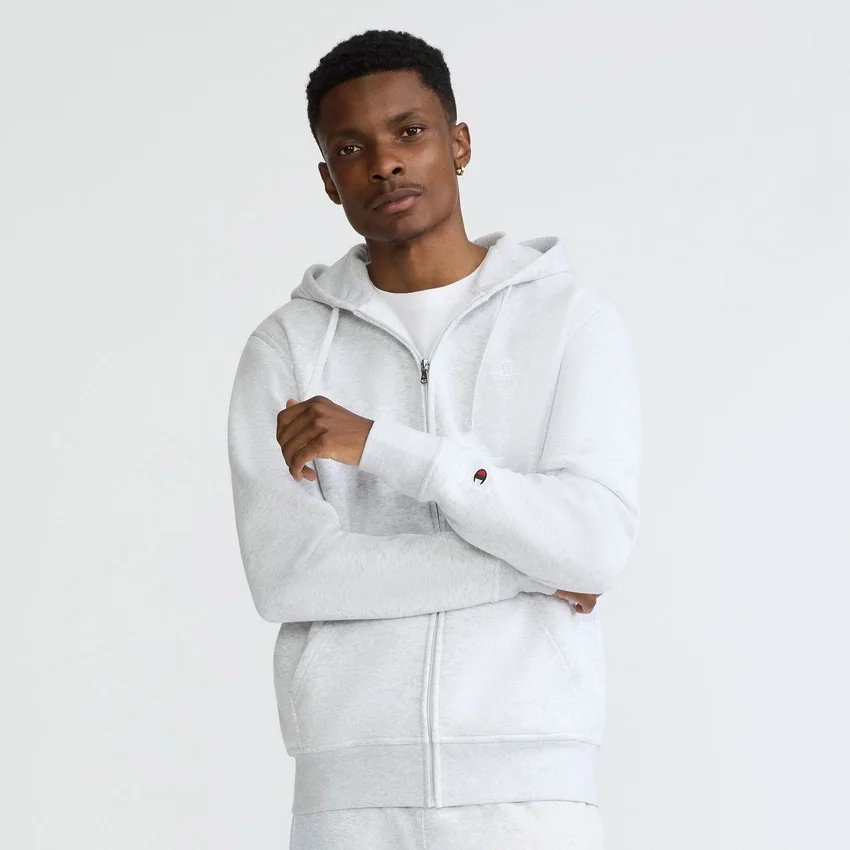 Hoodie Powerblend com capuz com fecho completo, C Logo