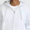 Hoodie Powerblend com capuz com fecho completo, C Logo