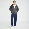 Hoodie Powerblend com capuz com fecho completo, C Logo