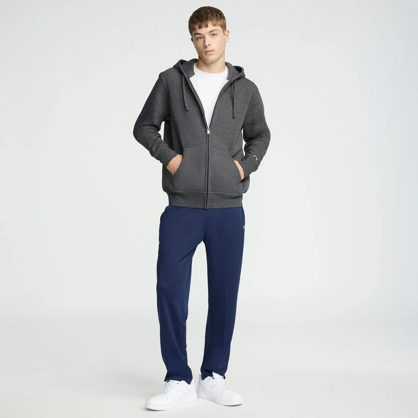 Hoodie Powerblend com capuz com fecho completo, C Logo
