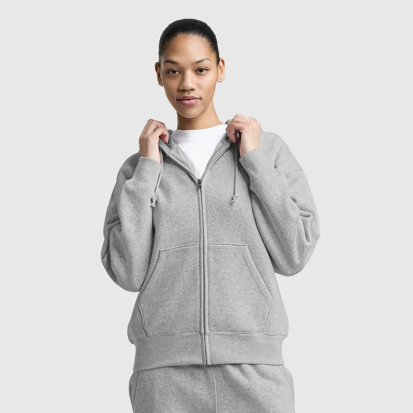 Hoodie Powerblend com capuz e fecho em malha, C Logo