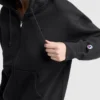 Hoodie Powerblend com capuz e fecho em malha, C Logo