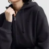 Hoodie Powerblend com capuz e fecho em malha, C Logo
