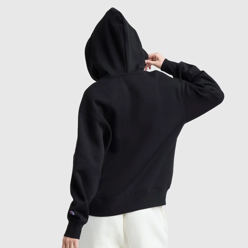 Hoodie Powerblend com capuz e fecho em malha, C Logo