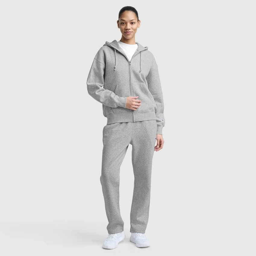 Hoodie Powerblend com capuz e fecho em malha, C Logo