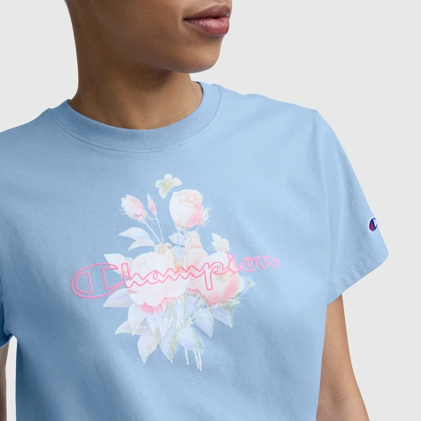 T-shirt com estampado «Blurred Roses», C Logo