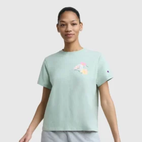 T-shirt com grafismo «C» em malha floral, C Logo