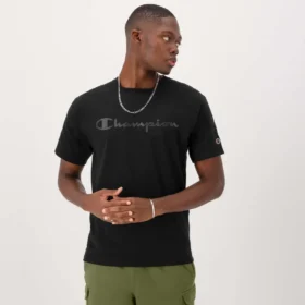 T-shirt com grafismo clássico, Script Logo em letra cursiva tonal