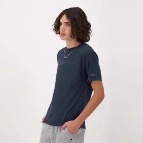T-shirt com grafismo clássico, Script Logo em letra cursiva tonal